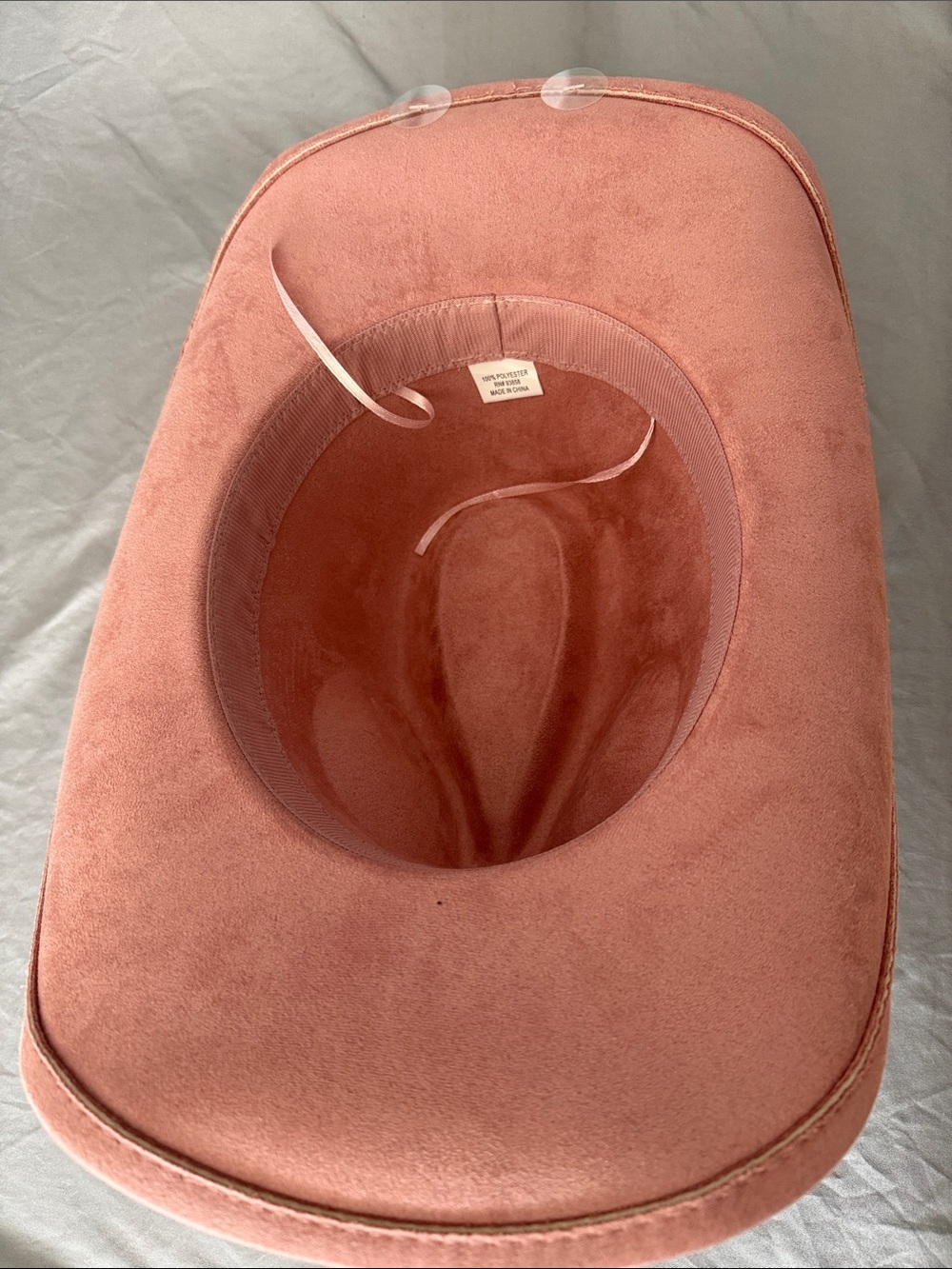 Women's Pink Suede Western Cowboy Hat with Decorative Band - Picture 4 of 9